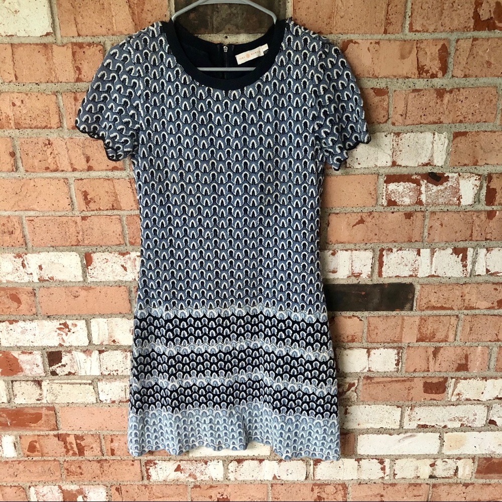 TORY BURCH blue printed dress